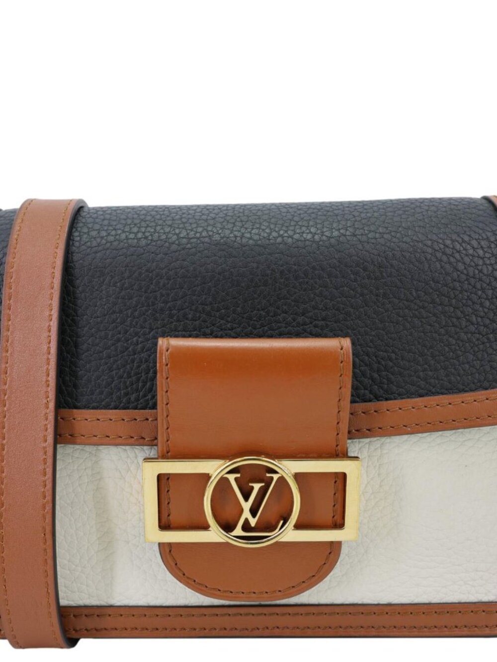 Louis Vuitton Dauphine Mini Taurillon Leather Shoulder Bag Black